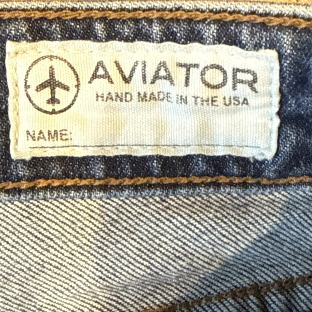 Aviator Jeans Mens 36 Blue Denim Stretch Made in USA Classic Five Pocket Travel
